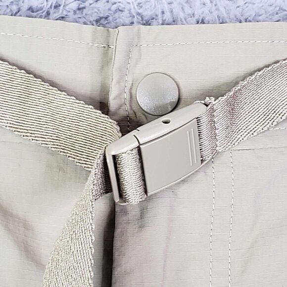 Eddie Bauer Cargo Shorts Mens Size XL Khaki Tan Stretch Nylon Belt Flat Front - Picture 5 of 10